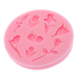 DIY Baking 3D Roses Style Cookie Biscuit Mold (Random Color)