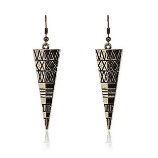 Vintage Alloy Inverted Triangle Pattern Earrings (Bronze)