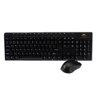2.4G Wireless Waterproof Multimedia Keyboard with 2.4G Wireless 1600dpi Mouse and Nano Receiver