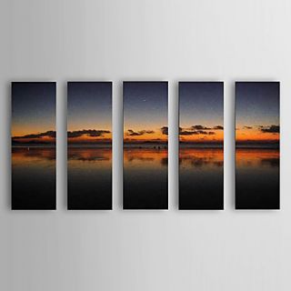 Hand Painted Oil Painting Landscape Sea with Stretched Frame Set of 5 1306 LS0322