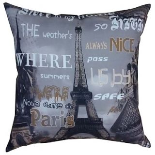 Eiffel Tower Polyester Decorative Pillow Cover