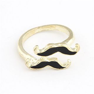 Alloy Acrylic Double Mustache Pattern Ring (Assorted Colors)
