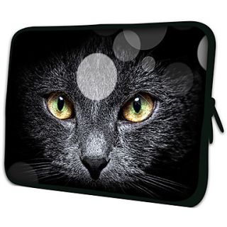 Black Cat FacePattern Nylon Material Waterproof Sleeve Case for 11/13/15 LaptopTablet