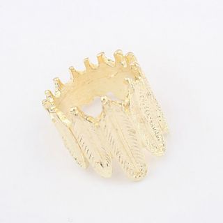 Punk Style Golden Plated Alloy Leaf Pattern Ring