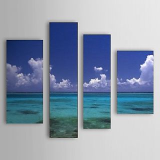 Hand Painted Oil Painting Landscape Sea and Sky Set of 4 with Stretched Frame 1307 LS0108