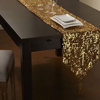 Golden Sequins Table Runner with Tassel