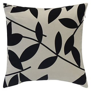 Country Leaves Flocking Polyester Decorative Pillow Cover