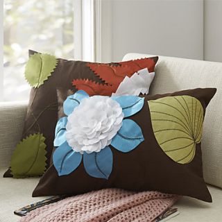 Set of 2 Modern Patchwork Floral Polyester Decorative Pillow Cover