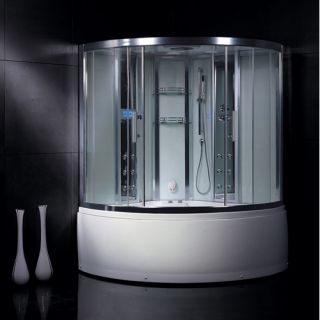 Ariel DA324HF3 Bath Platinum Steam Shower amp; Sauna 59 x 59 with Whirlpool Tub 2 Person
