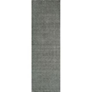 Hand loomed Loft Gabbeh Grey Wool Rug (26 X 80)