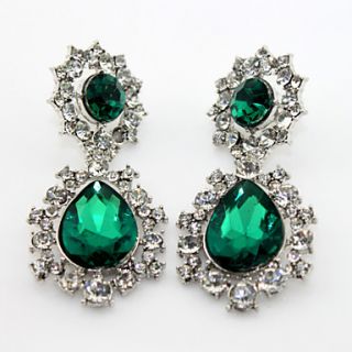 Charming Alloy With Green Rhinestone Earrings