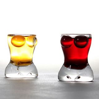 Set of 2 Seductive Beauty Red Wine Glasses Non Double Layer