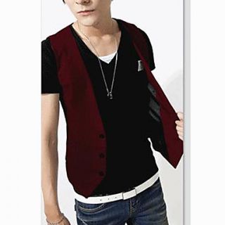 Mens Solid Color Rounded Vest