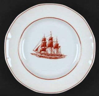 Wedgwood Flying Cloud Rust Luncheon Plate, Fine China Dinnerware   Rust Ship In