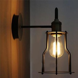 60W Artistic Wall Light with Metal Frame Retro Factory Style