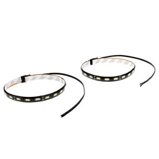 Waterproof 30cm 9W 18x5730SMD White LED Strip Light for Car (12V, 1 Pair)