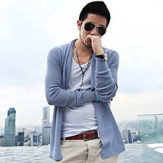 Mens Casual Knitted Solid Color Coat