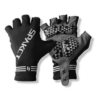 SPAKCT S13G03 Durable Polyester and Vinylal Materials Half Finger Gloves Design for Cycling Bicycle_Black