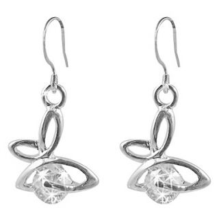 Gorgeous Platinum Plated Butterfly Cubic Zirconia Earrings