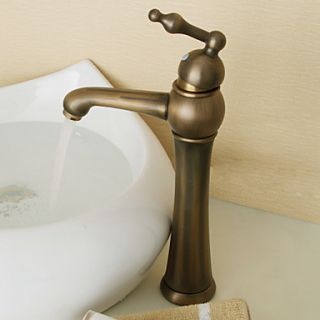 Retro Style Antique Brass Finish Ceramic Valve Single Handle One Hole Brass Bathroom Sink Faucet