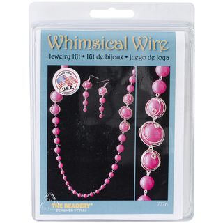 Whimsical Wire Necklace And Earrings Kit magenta