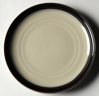 Noritake Cycle Brown Salad Plate, Fine China Dinnerware   Brown & Gray Bands On