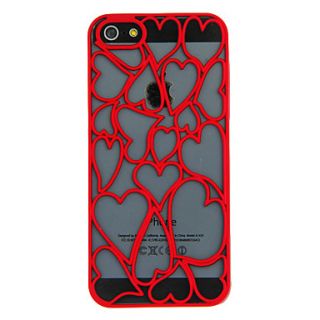 Claret Heart shaped Hollow Carved Hard Case For iPhone 5