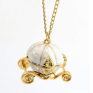 Fashion Alloy With Pumpkin Coach Shaped Pendant Womens Necklace