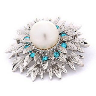 Charming Alloy With Rhinestone/Pearl Sunflower Shaped Brooch(Random Color Delivery)