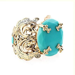 Gold Plated Alloy Acrylic Hollow out Flower Pattern Bracelet