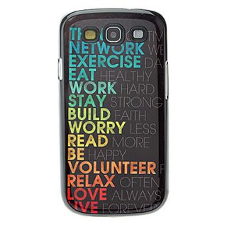Colorful Letters Pattern Aluminum Hard Case for Samsung Galaxy S3 I9300