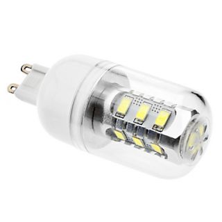G9 7W 15x5630SMD 580 620LM 6000 6500K Natural White Light LED Corn Bulb with Cover(AC 110 130/AC 220 240 V)