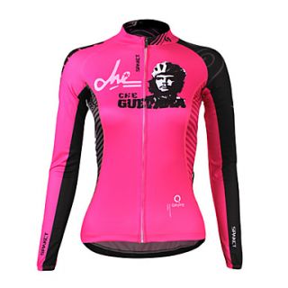 SPAKCT S13C16W High Tech Womens 100% Polyester Long Sleeve Suncare Cycling Jersey(Pink)