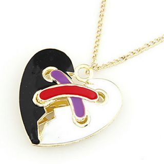 All match Alloy With Heart Shaped Pendant Womens Necklace(More Colors)