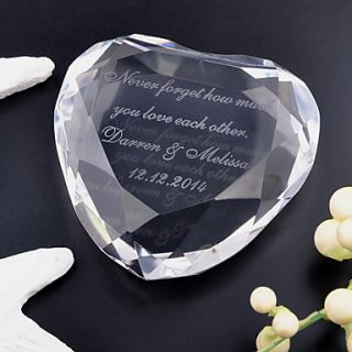 Personalized Heart shaped Crystal Table Display Keepsake