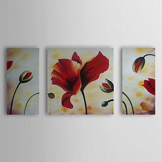 Hand Painted Oil Painting Floral Spring with Stretched Frame Set of 3 1309C FL0854