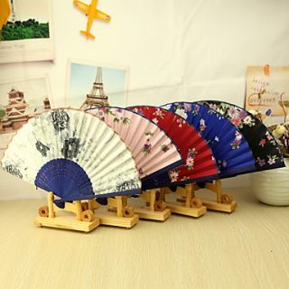 Elegant Floral Bamboo Hand Fan   Set of 4(Mixed Colors,Mixed Floral Pattern)