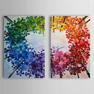Hand Painted Oil Painting Floral Garland with Stretched Frame Set of 2 1309 FL0884