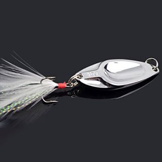 Metal Bait Fishing Lure with White Feather (10G/15G Random Color)
