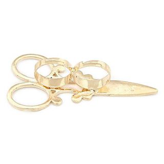 European And American Fashion Jewelry Retro Punk Exaggerated Personality Scissors Double Split Ring