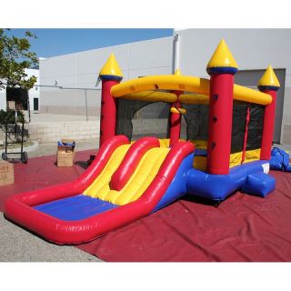 EZ Inflatables Wet & Dry Castle Bounce House Multicolor   RDBH18