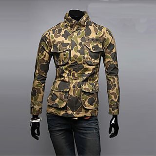 Mens stand collar camouflage casual jacket