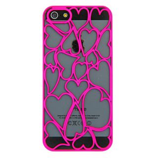 Rose Heart shaped Hollow Carved Hard Case For iPhone 5