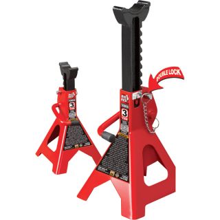Torin Double Locking Ratchet Action Jack Stands   3 Ton Capacity, Model T43002A
