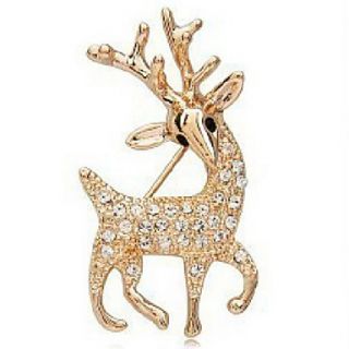 Beautiful sparkling diamond brooch full of diamond sika deer brooch influx of women X28