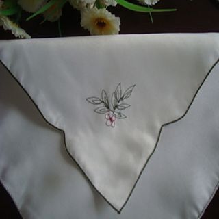 6X16 Set of 4 European White Floral Poly Napkin