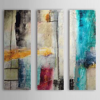 Hand Painted Oil Painting Abstract Impulse with Stretched Frame Set of 3 1308 AB0757