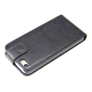PU Leather Flip Cover Case for iPhone 5S Black