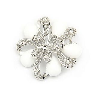 Lovely Alloy With Rhinestone/Resin Flower Shaped Brooch(Random Color Delivery)