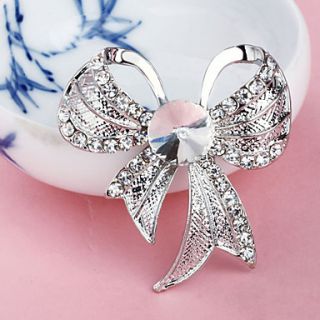 Silver Plated Bowknot Brooch